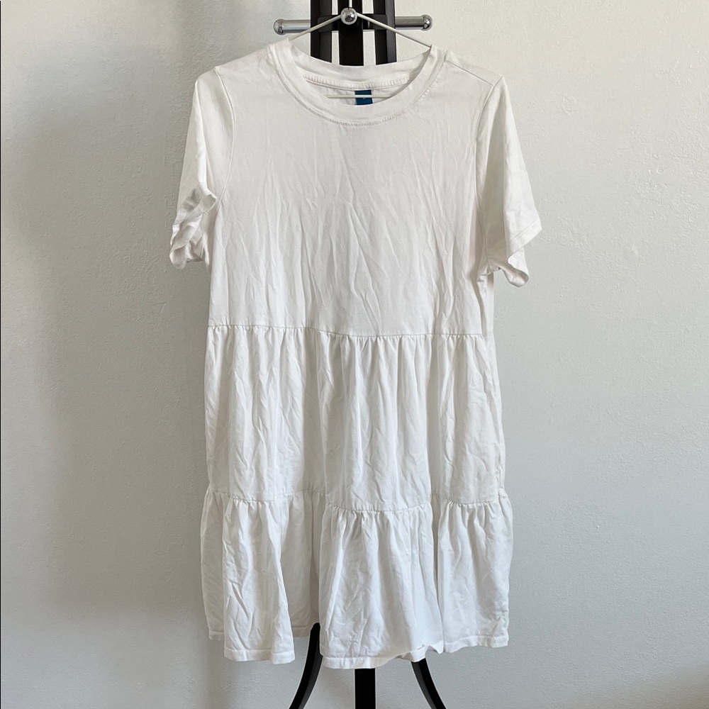 Old Navy Classic White Tee Tiered Dress